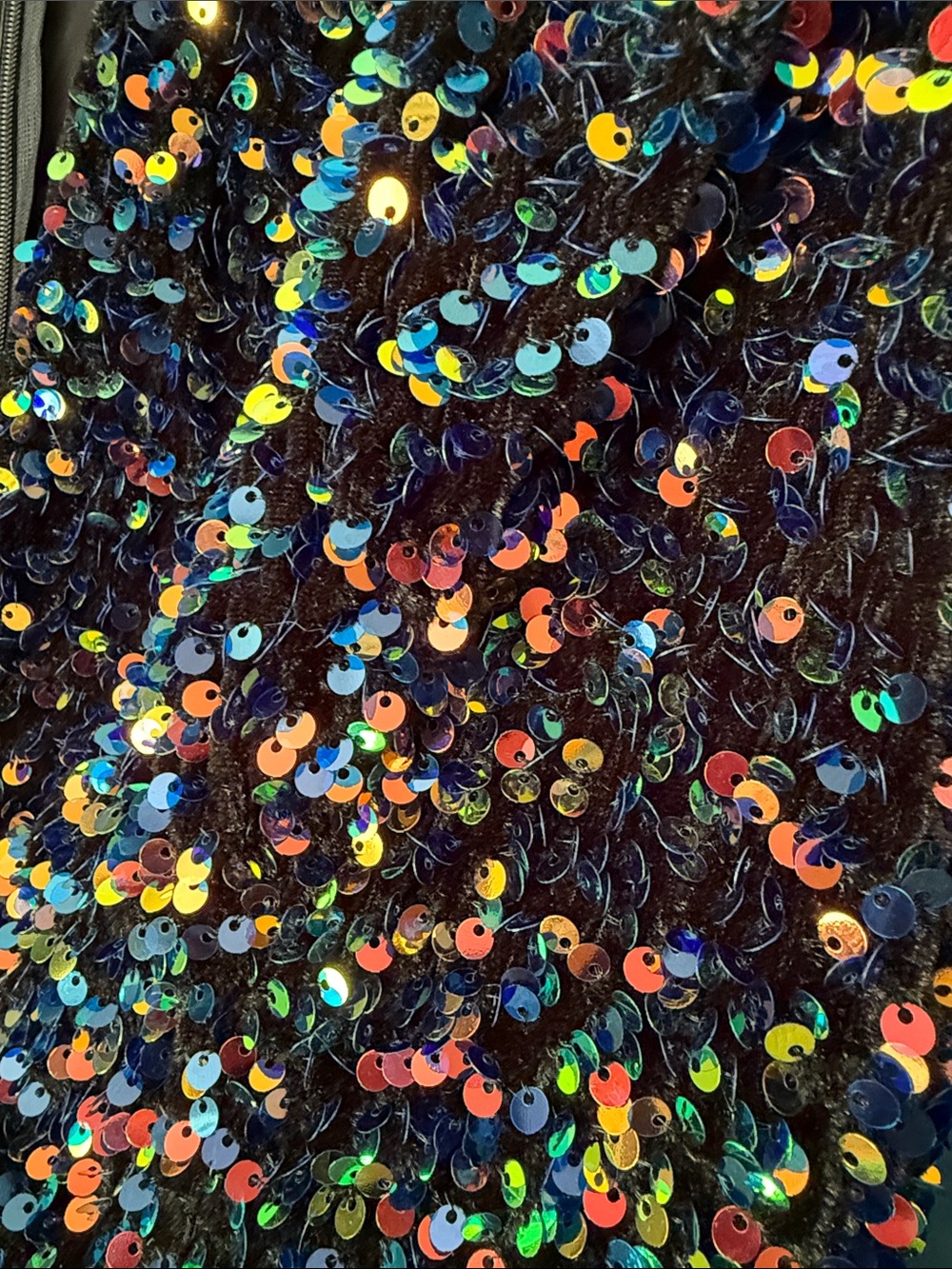 Selfie Leslie “Demure” Navy Sequin Deep V Long-Sleeve Mini Cocktail Dress (NWOT) - Picture 6 of 10